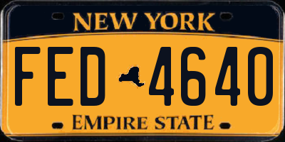 NY license plate FED4640