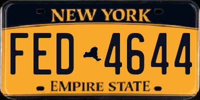 NY license plate FED4644