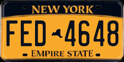 NY license plate FED4648