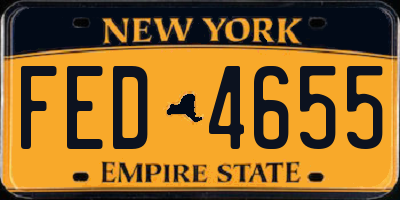 NY license plate FED4655