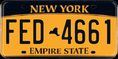 NY license plate FED4661
