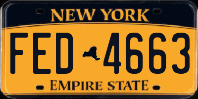 NY license plate FED4663