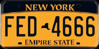NY license plate FED4666