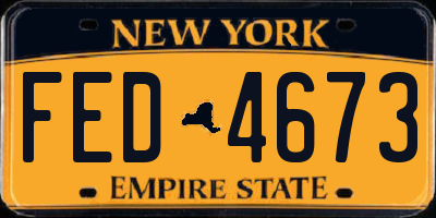 NY license plate FED4673