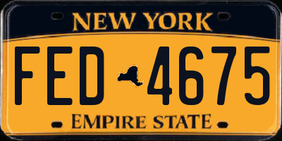 NY license plate FED4675