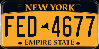 NY license plate FED4677