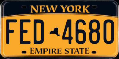 NY license plate FED4680