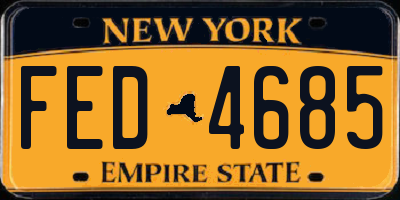 NY license plate FED4685