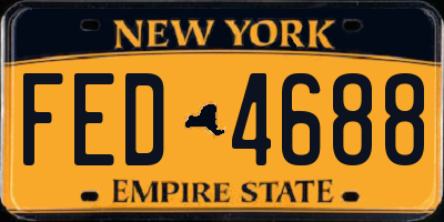 NY license plate FED4688