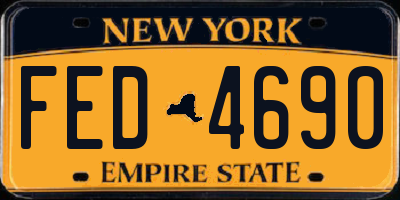 NY license plate FED4690