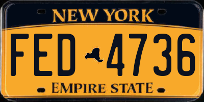 NY license plate FED4736