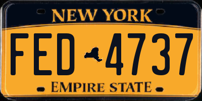 NY license plate FED4737