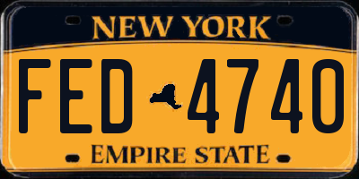 NY license plate FED4740