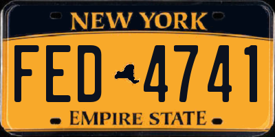 NY license plate FED4741