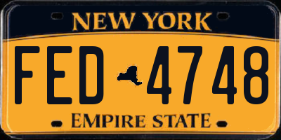 NY license plate FED4748