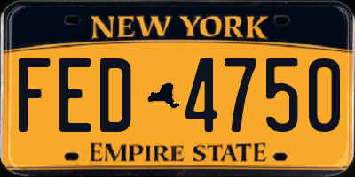 NY license plate FED4750