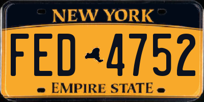 NY license plate FED4752
