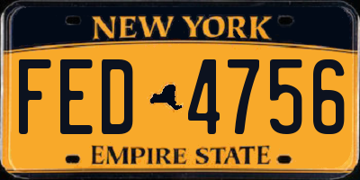 NY license plate FED4756