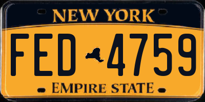 NY license plate FED4759