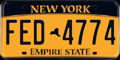 NY license plate FED4774