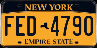 NY license plate FED4790