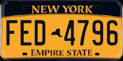 NY license plate FED4796