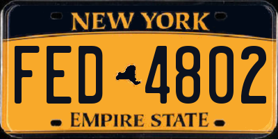NY license plate FED4802