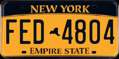 NY license plate FED4804