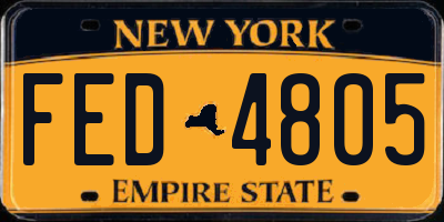NY license plate FED4805