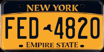 NY license plate FED4820