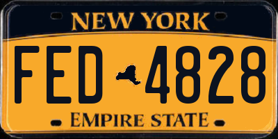 NY license plate FED4828