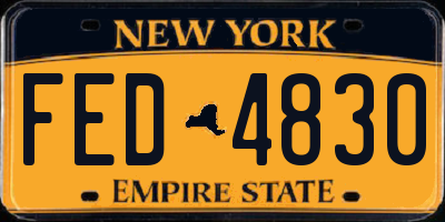 NY license plate FED4830