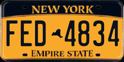 NY license plate FED4834