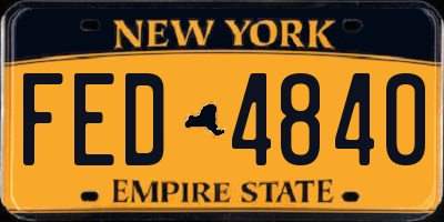 NY license plate FED4840