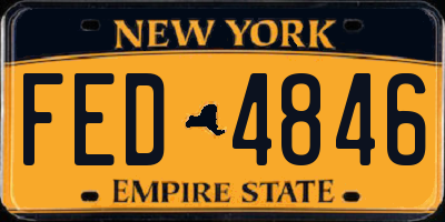 NY license plate FED4846