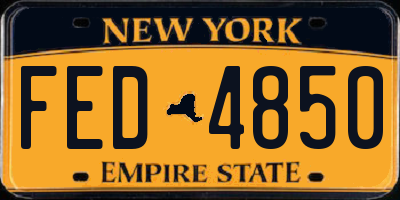 NY license plate FED4850