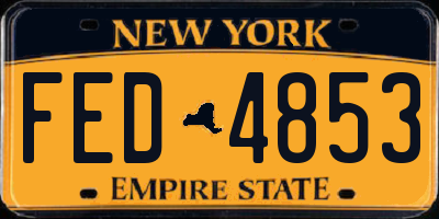 NY license plate FED4853