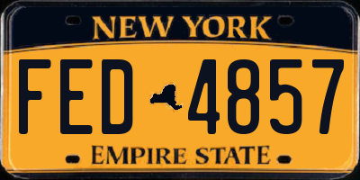 NY license plate FED4857