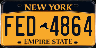 NY license plate FED4864