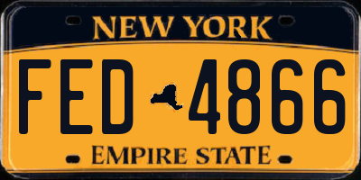NY license plate FED4866