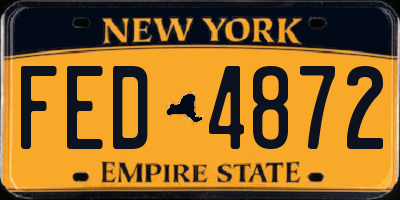 NY license plate FED4872