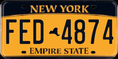 NY license plate FED4874