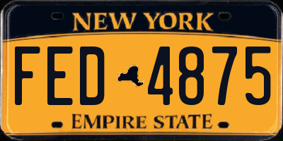 NY license plate FED4875