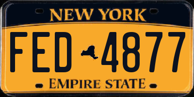 NY license plate FED4877