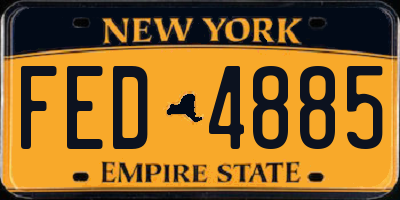 NY license plate FED4885