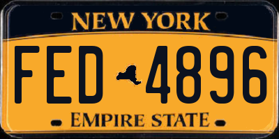 NY license plate FED4896