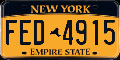 NY license plate FED4915