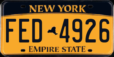 NY license plate FED4926