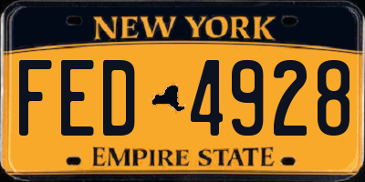 NY license plate FED4928