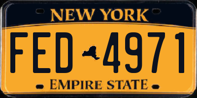 NY license plate FED4971